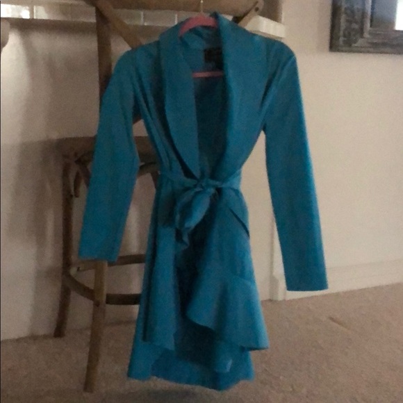 blue peplum pea coat - Picture 3 of 4